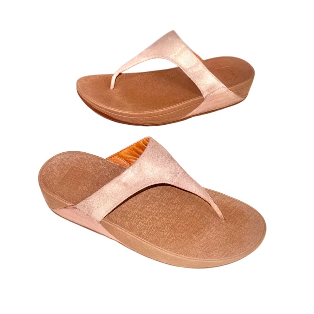 FITFLOP BRAND LULU SPARKLE nude sandals women’s flip flops size 9 - Picture 10 of 14